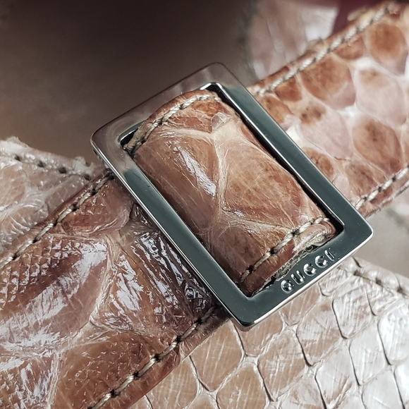 GUCCI Sandal Snake Skin Ankle Strap Heels sz 38.5 C US 8 - Picture 7 of 16